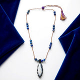 Dendrite Agate & Lapis Lazuli Threaded Necklace