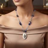Dendrite Agate & Sodalite Silver Necklace