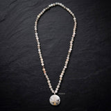 Dendrite Agate & Vein Agate Tree of Life Silver Necklace