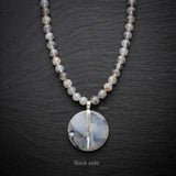 Dendrite Agate & Vein Agate Tree of Life Silver Necklace