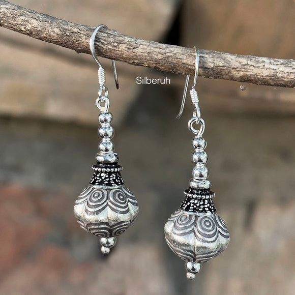 Dholak Silver Tribal Earring