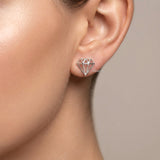 diamond shape silver stud earrings 925 India
