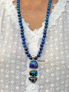 Dichroic Glass Silver Necklace handcrafted in 925 sterling silver