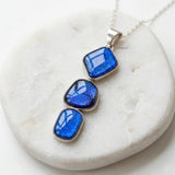 Dichroic Glass Step Silver Pendant