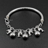 Openable silver bangle bracelet 925 dolphin charm