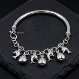 Dolphin charm 925 sterling silver bangle bracelet India