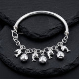 Ocean inspired silver bracelet dolphin design