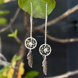 Dreamcatcher Threader Silver Earring