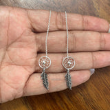 Dreamcatcher Threader Silver Earring