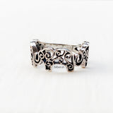 Elephant Silver Band Ring
