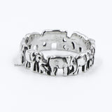 Elephant Silver Band Ring