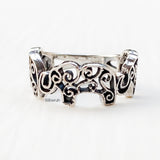 Elephant Silver Band Ring