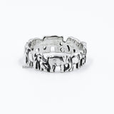 Elephant Silver Band Ring