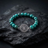 925 silver South African Green Turquoise Evil Eye bracelet