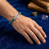 Natural green turquoise Evil Eye gemstone bracelet