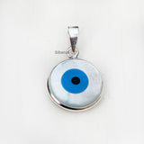 Evil Eye Mother of Pearl Silver Pendant