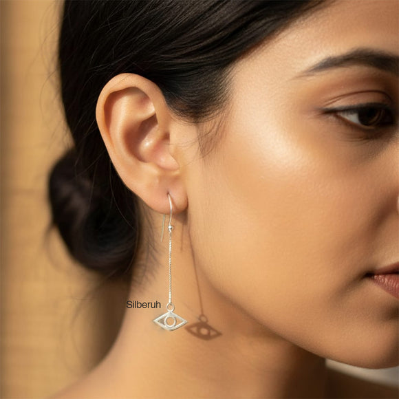 Evil Eye Silver Earring