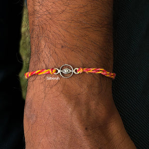 925 sterling silver evil eye rakhi for protection