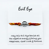 Evil eye rakhi in silver with message card