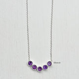 Purple Amethyst gemstone necklace for women