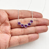 Sterling silver necklace with natural Amethyst stone