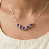 925 sterling silver Amethyst necklace close-up view