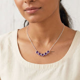 Amethyst necklace 925 sterling silver natural gemstone