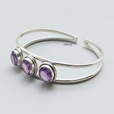 Facetted Amethyst Silver Kada