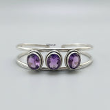 Facetted Amethyst Silver Kada