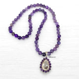 Facetted Amethyst & Crystal Quartz Silver Necklace