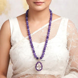 Facetted Amethyst & Crystal Quartz Silver Necklace