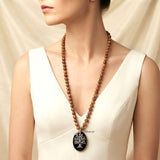 Facetted Banded Onyx Tree of Life & Mariam Silver Necklace