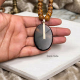 Facetted Banded Onyx Tree of Life & Mariam Silver Necklace