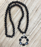 Facetted Black Onyx Silver Necklace