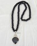 Facetted Black Onyx Silver Necklace