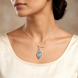 Facetted Blue Chalcedony Knotted Silver Pendant