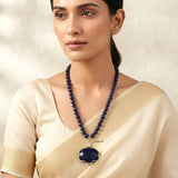 Facetted Blue Sunstone Silver Necklace