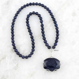 Facetted Blue Sunstone Silver Necklace