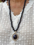 Facetted Blue Sunstone Silver Necklace