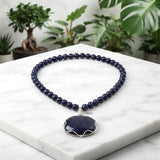 Facetted Blue Sunstone Silver Necklace