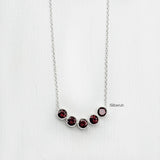 Natural Garnet silver necklace deep red stone