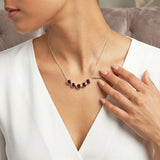 Garnet necklace 925 sterling silver natural gemstone