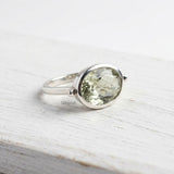 925 sterling silver Green Amethyst ring handcrafted gemstone design