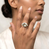 Handcrafted Green Amethyst silver ring by Silberuh