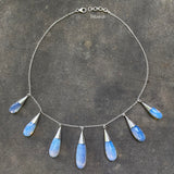 Facetted Opalite Drop Silver Earring & Necklace Set