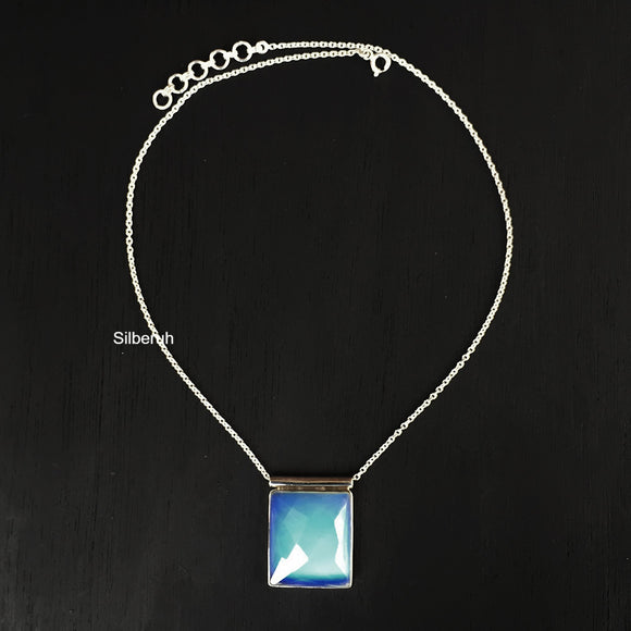 Facetted Opalite Silver Necklace