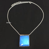 Facetted Opalite Silver Necklace