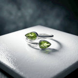 925 silver peridot adjustable ring India