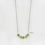 Natural Peridot silver necklace multi stone design
