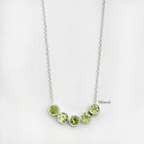 925 sterling silver Peridot necklace close-up view